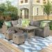 5 Piece Patio Furniture Set, Weatherproof Resin Wicker with Steel Frame, Thickened Cushioning and Lumbar Support