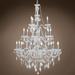 Victorian 21 Lt 38" Chrome Chandelier W/ European/Swarovski Crystals & Led Bulbs - 53.00