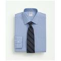 Brooks Brothers Men's Stretch Supima Cotton Non-Iron Poplin Ainsley Collar, Striped Dress Shirt | Blue | Size 15½ 34