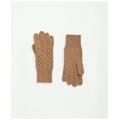 Brooks Brothers Women's Merino Wool and Cashmere Blend Cable Knit Gloves | Camel