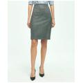 Brooks Brothers Women's Wool Flannel Pencil Skirt | Grey | Size 4