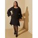 Plus Size Draped Cold Shoulder Sheath Dress