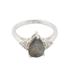 Beloved Princess,'925 Silver Cocktail Ring with Labradorite and Cubic Zirconia'