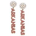 Women's CANVAS Style Arkansas Razorbacks Pearl Cluster Dotted Enamel Drop Earrings