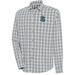 Men's Antigua Gray Seattle Kraken Carry Tri-Blend Button-Down Long Sleeve Shirt