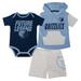 Infant Navy/Light Blue/Gray Memphis Grizzlies Bank Shot Bodysuit, Hoodie T-Shirt & Shorts Set