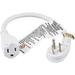 Ultra Low Profile Power Extension Cord (NEMA 5-15P To NEMA 5-15R) UL Listed (1 Foot (1 Pack) White)