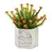Nearly Natural Flowering Sedum Artificial Plant in Marble Vase
