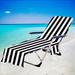 29.5*78.7 In Beach Chair Cover with Side Storage Pockets for Sun Lounger Pool Lounge Chaise