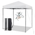 6.6x6.6 Ft Pop Up Canopy 1 Person Instant Setup Canopy Tent with Center Lock UPF 50+ Sun Protection 8 Stakes 4 Ropes Carrying Bag for Camp Beach Patio