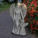 Garden Sculpture Angel Garden Statue With Little Girl Light Battery Timer Outdoor Memorial Garden Decoration With Natural Resin Finish 8.5 X 6 X 14.5 Inch