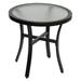 Outdoor Brown Aluminum Table (Side Table Brown Glass Top)