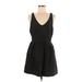 Cooperative Casual Dress - Fit & Flare V Neck Sleeveless: Black Solid Dresses - New - Women's Size 6
