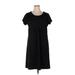 Nina Leonard Casual Dress - Mini Crew Neck Short sleeves: Black Print Dresses - Women's Size X-Large