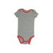 Carter's Short Sleeve Onesie: Gray Bottoms - Size 12 Month