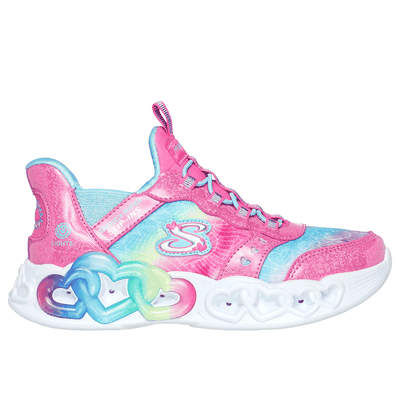 Skechers Girl's Slip-ins: Infinite Heart Lights Sneaker | Size 3.0 | Pink | Synthetic/Textile