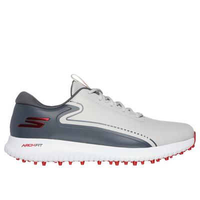 Skechers Men's GO GOLF Max 3 Shoes | Size 11.5 Extra Wide | Gray/Red | Synthetic/Textile | Arch Fit
