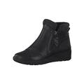 Jana Damen Stiefeletten mit Absatz aus Kunstleder Keilabsatz Weite H Mehrweite, Schwarz (Black), 41 EU