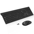 cimetech Wireless Keyboard and Mouse, 2.4G Full-Sized Keyboard and Mouse Set with Sleek Ergonomic Silent Design & Stable Connection for Windows PC Laptop Computer (UK Layout, Black)