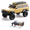 WOWRC FMS RC Crawler Toyota Cruiser LC80 FCX18-1/18 Offroad Trucks 4X4 RC Rock Crawler with 2.4Ghz Transmission, Portal Axles, LED Lights, 7.4V 900mAh Battery, USB Charger for Adults, Yellow