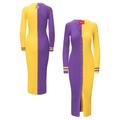 Women's STAUD Purple/Gold Minnesota Vikings Shoko Knit Button-Up Sweater Dress