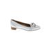 J.Crew Flats: Slip On Chunky Heel Casual White Shoes - Women's Size 5 1/2 - Almond Toe
