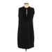 Adrienne Vittadini Casual Dress - Shift Plunge Sleeveless: Black Solid Dresses - Women's Size 10