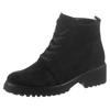 Schnürboots WALDLÄUFER "H-LUISE", Damen, Gr. 7,5 (41), schwarz, Veloursleder, unifarben, elegant, Schuhe, Stiefelette, Blockabsatz, in bequemer Schuhweite G (= weit)