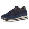 Keilsneaker GABOR "Turin", Damen, Gr. 41, blau (nachtblau), Ziegenveloursleder, Lackleder, sportlich, Schuhe, Freizeitschuh, Halbschuh, Schnürer, gepolsterter Schaftrand, H-Weite