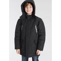 Parka KANGAROOS "Outdoorjacke mit Reflektoren" Gr. 152/158, schwarz Jungen Jacken Winterjacken