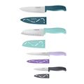 Farberware Chef Knife Set, 4 Piece, Blue/Black/Purple High Carbon Stainless Steel in Black/Blue/Gray | 13.19 H x 17 D in | Wayfair 5293079