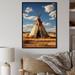 Union Rustic Beige Coral Native Tipi Whispering Winds Native Tipi Whispering Winds Framed On Canvas Print Metal in Blue/Brown/Gray | Wayfair