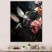 Latitude Run® Lacreisha Gray Coral Hummingbird Portrait Vibrant II Framed On Canvas Print Plastic in Gray/Pink | 44 H x 34 W x 1.5 D in | Wayfair