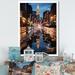 Latitude Run® Leilanis Charlotte Cityscape At Night IV Framed On Canvas Print Plastic in Blue/Orange | 44 H x 34 W x 1.5 D in | Wayfair