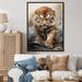 Bungalow Rose Tiger Descending From The Mountain - Animals Canvas Prints Metal in Black/Brown | 32 H x 16 W x 1 D in | Wayfair