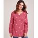 Blair Women's Print Gauze Henley - Red - M - Misses