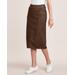 Blair Women's DenimEase™ Flat Waist Midi Skirt - Brown - 8 - Misses