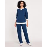 Blair Women's Cozy Knit Tunic Set - Blue - PXL - Petite