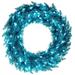 Vickerman 728680 - 24" Aqua Tinsel Wreath DuraLit 50WW (K234225LED) Blue Colored Christmas Wreath