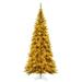 Vickerman 729823 - 4.5' x 24" Gold Slim Tinsel 200 Dura-Lit� Warm White LED Mini Lights 400 Tips Christmas Tree Christmas Tree (K235346LED)