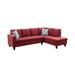 3-Pieces Sectional Sofa Set Red Flannel Living Room Sofa Set