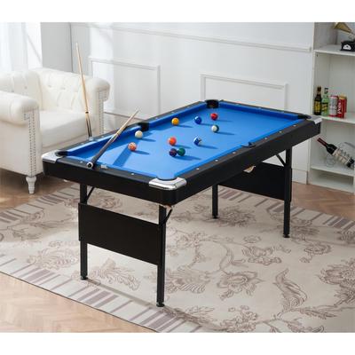 Velvet Pool Table Portable Billiards Table Children's Game Table Games with Billiard Balls Brush Triangle Rack and Chalk, Green