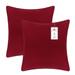 A1HC Set of 2 Luxurious Fine Soft Velvet Throw Pillow Covers Only, For Sofas, Beds, Vibrant Colors and Hidden YKK Zipper