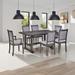 Trestle Dining Table Set, Bistro Set with 4 Side Chair and 2 Arm Chair Set