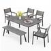 Outdoor 3/5/6-Piece Furniture Patio Dining Set with Rectangular Table