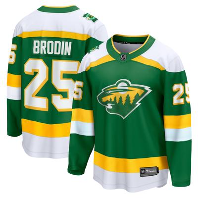 Minnesota Wild Fanatics 2023/24 Alternatives Replika-Breakaway-Trikot – Grün – Jonas Brodin – Herren Image