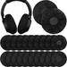 NOGIS 100 Pieces Headphone Ear Covers Disposable Earphone Overs Sanitary Non-Woven Stretch Earpad Covers Earcup Covers Fit for Most on Ear Headphones (Black 11 cm)