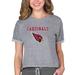Women's Concepts Sport Heather Gray Arizona Cardinals Tri-Blend Mainstream Terry Short Sleeve Sweatshirt Top