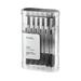 TUL Retractable Gel Pens, Needle Point, 0.7 mm, Silver Barrel, Black Ink, Pack Of 12 Pens