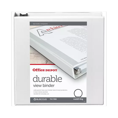Office Depot Brand Durable View 3-Ring Binder, 2in...